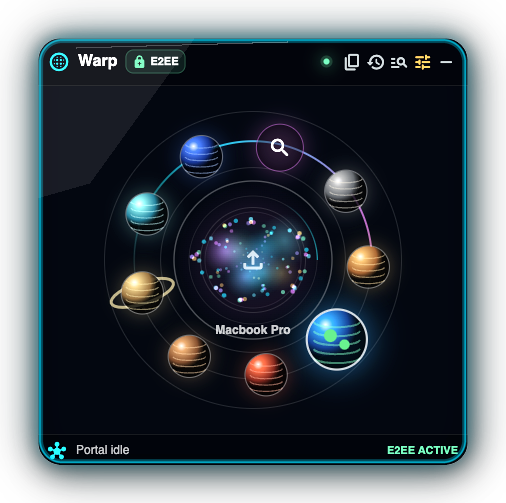 Warp home screen