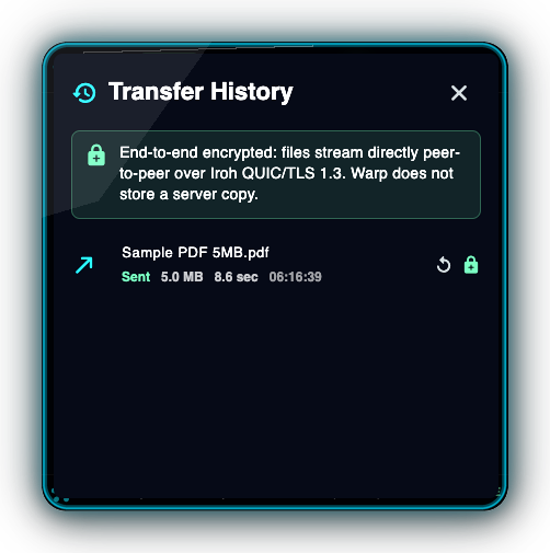 Warp speed-dial contacts screen